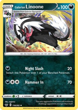 Galarian Linoone 118/202  SWSH01 Sword & Shield Base Set - Uncommon