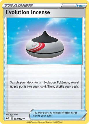 Evolution Incense 163/202  - Reverse Holofoil SWSH01 Sword & Shield Base Set - Uncommon