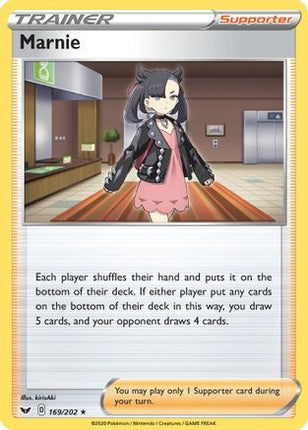Marnie 169/202  - Holofoil SWSH01 Sword & Shield Base Set - Holo Rare