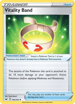 Vitality Band 185/202  - Reverse Holofoil SWSH01 Sword & Shield Base Set - Uncommon