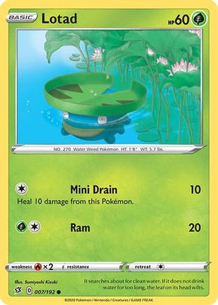 Lotad 007/192  SWSH02 Rebel Clash - Common