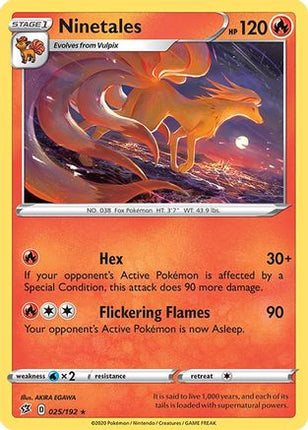 Ninetales 025/192  SWSH02 Rebel Clash - Rare