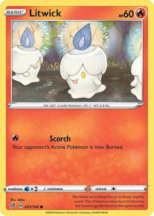 Litwick 031/192  SWSH02 Rebel Clash - Common