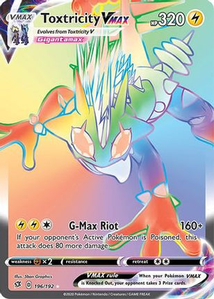 Toxtricity VMAX (Secret) 196/192  - Holofoil SWSH02 Rebel Clash - Secret Rare