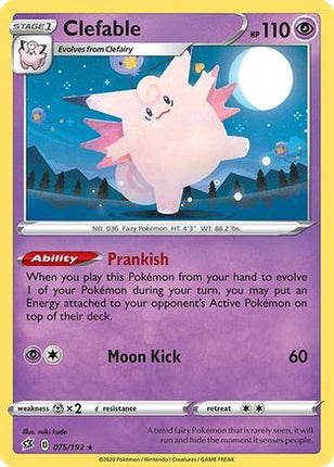 Clefable 075/192  - Reverse Holofoil SWSH02 Rebel Clash - Holo Rare