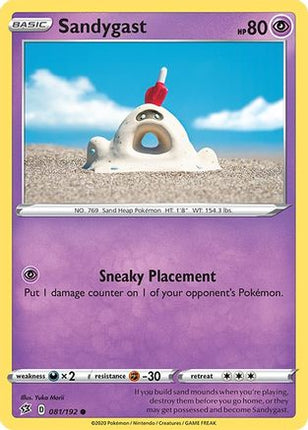 Sandygast 081/192  - Reverse Holofoil SWSH02 Rebel Clash - Common
