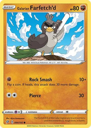 Galarian Farfetch'd 094/192  SWSH02 Rebel Clash - Common
