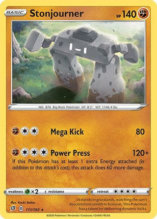 Stonjourner/192  - Holofoil SWSH02 Rebel Clash - Holo Rare