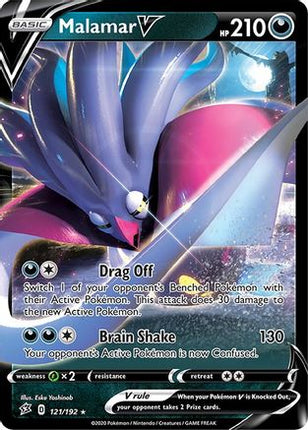 Malamar V 121/192  - Holofoil SWSH02 Rebel Clash - Ultra Rare