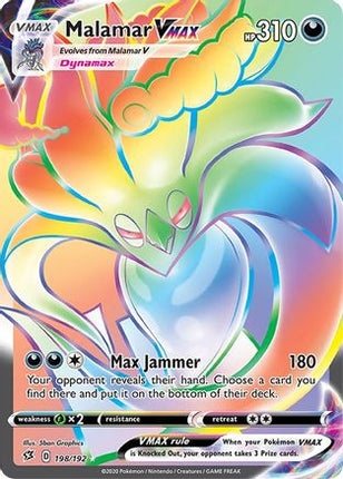 Malamar VMAX (Secret) 198/192  - Holofoil SWSH02 Rebel Clash - Secret Rare