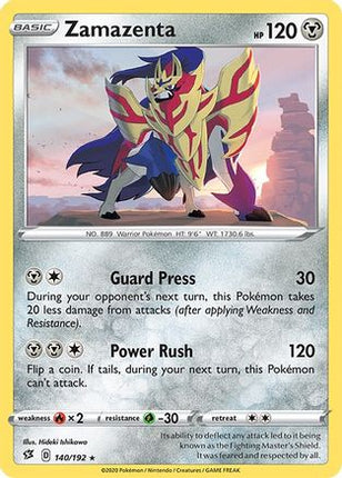 Zamazenta 140/192  - Reverse Holofoil SWSH02 Rebel Clash - Rare