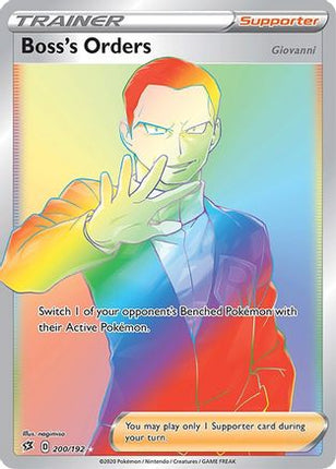 Boss's Orders (Secret) 200/192  - Holofoil SWSH02 Rebel Clash - Secret Rare