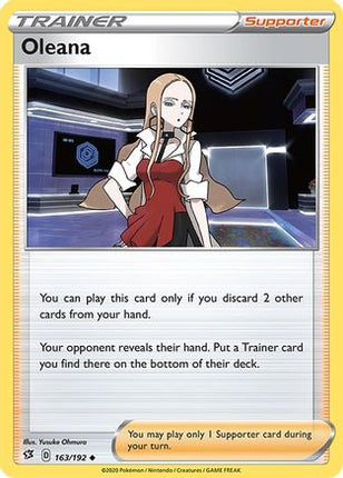 Oleana 163/192  - Reverse Holofoil SWSH02 Rebel Clash - Uncommon