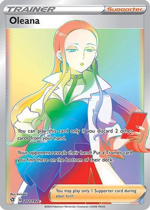 Oleana (Secret) 202/192  - Holofoil SWSH02 Rebel Clash - Secret Rare
