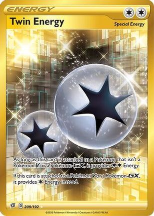 Twin Energy (Secret) 209/192  - Holofoil SWSH02 Rebel Clash - Secret Rare