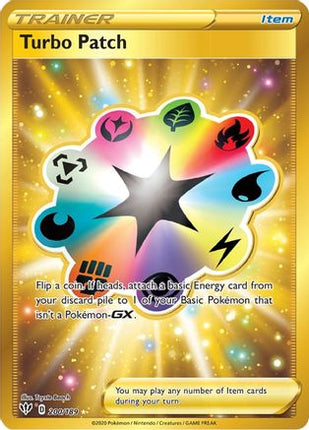 Turbo Patch (Secret) 200/189  - Holofoil SWSH03 Darkness Ablaze - Secret Rare