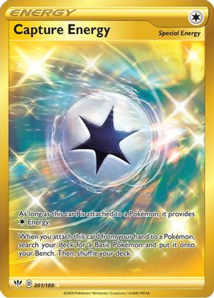 Capture Energy (Secret) 201/189  - Holofoil SWSH03 Darkness Ablaze - Secret Rare