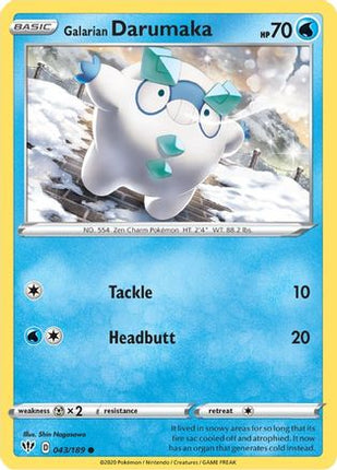 Galarian Darumaka 043/189  SWSH03 Darkness Ablaze - Common