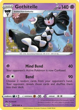 Gothitelle 075/189  SWSH03 Darkness Ablaze - Rare