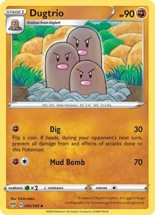 Dugtrio 085/189  SWSH03 Darkness Ablaze - Uncommon