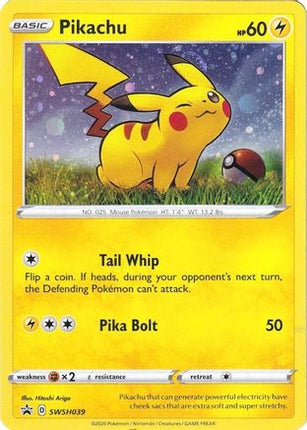 Pikachu SWSH039/307  - Holofoil SWSH Sword & Shield Promo Cards - Promo