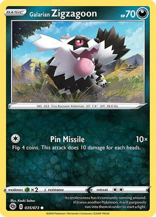 Galarian Zigzagoon 035/73  Champions Path - Common