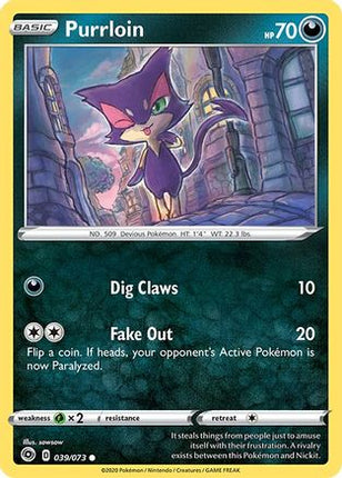 Purrloin 039/73  - Reverse Holofoil Champions Path - Common