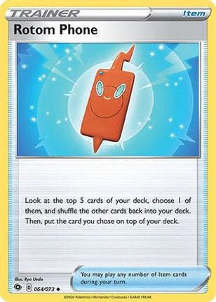 Rotom Phone 064/73  - Reverse Holofoil Champions Path - Uncommon