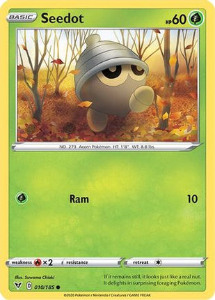 Seedot 010/185  - Reverse Holofoil SWSH04 Vivid Voltage - Common