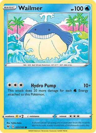 Wailmer 031/185  - Reverse Holofoil SWSH04 Vivid Voltage - Common
