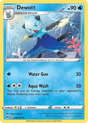 Dewott 034/185  - Reverse Holofoil SWSH04 Vivid Voltage - Uncommon