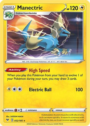 Manectric 052/185  - Reverse Holofoil SWSH04 Vivid Voltage - Rare