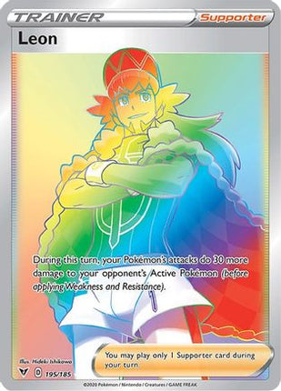 Leon (Secret) 195/185  - Holofoil SWSH04 Vivid Voltage - Secret Rare
