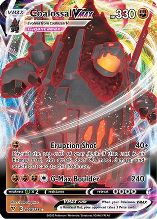 Coalossal VMAX 099/185  - Holofoil SWSH04 Vivid Voltage - Ultra Rare