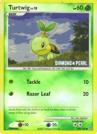 Turtwig - 103/130 [Diamond & Pearl]/130  - Reverse Holofoil Burger King Promos - Promo