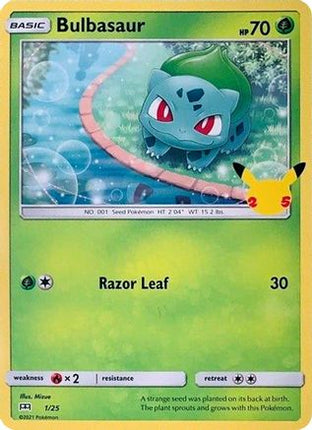 Bulbasaur 001/25  - Holofoil McDonalds 25th Anniversary Promos - Promo
