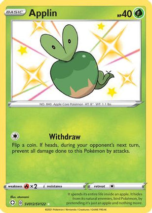 Applin SV012  - Holofoil Shining Fates Shiny Vault - Shiny Holo Rare