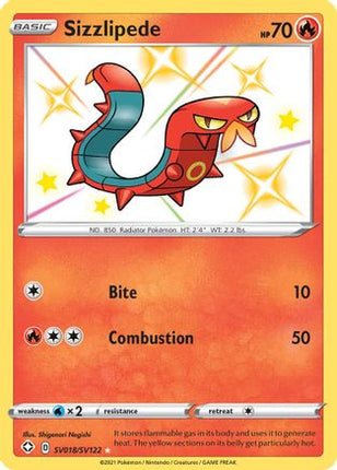 Sizzlipede SV018  - Holofoil Shining Fates Shiny Vault - Shiny Holo Rare