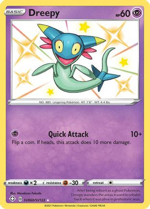 Dreepy SV060  - Holofoil Shining Fates Shiny Vault - Shiny Holo Rare