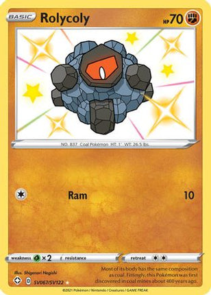 Rolycoly SV067  - Holofoil Shining Fates Shiny Vault - Shiny Holo Rare