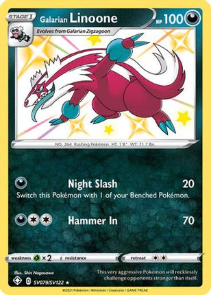 Galarian Linoone SV079  - Holofoil Shining Fates Shiny Vault - Shiny Holo Rare