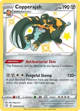 Copperajah SV091  - Holofoil Shining Fates Shiny Vault - Shiny Holo Rare