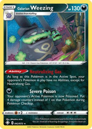 Galarian Weezing 042/072  - Reverse Holofoil Shining Fates - Holo Rare