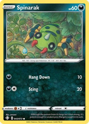 Spinarak 043/072  Shining Fates - Common
