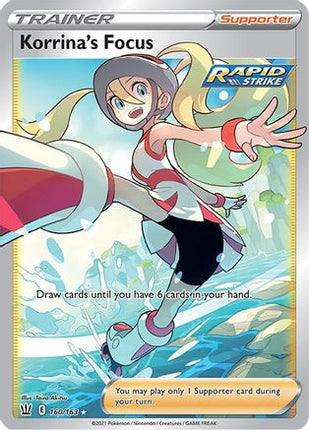 Korrina's Focus (Full Art) 160/163  - Holofoil SWSH05 Battle Styles - Ultra Rare