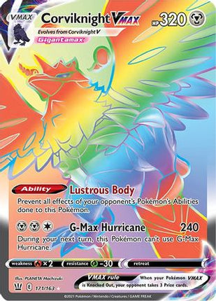 Corviknight VMAX (Secret) 171/163  - Holofoil SWSH05 Battle Styles - Secret Rare