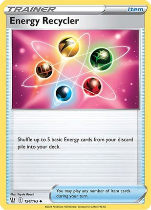 Energy Recycler 124/163  - Reverse Holofoil SWSH05 Battle Styles - Uncommon