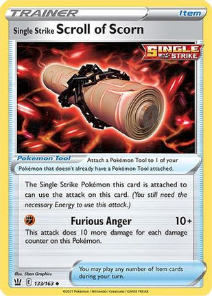 Single Strike Scroll of Scorn 133/163  - Reverse Holofoil SWSH05 Battle Styles - Uncommon