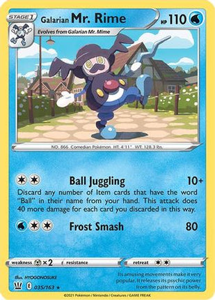 Galarian Mr. Rime 035/163  SWSH05 Battle Styles - Rare