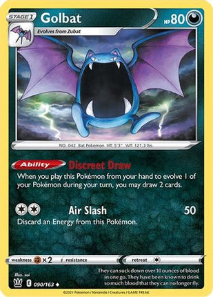 Golbat 090/163  - Reverse Holofoil SWSH05 Battle Styles - Uncommon